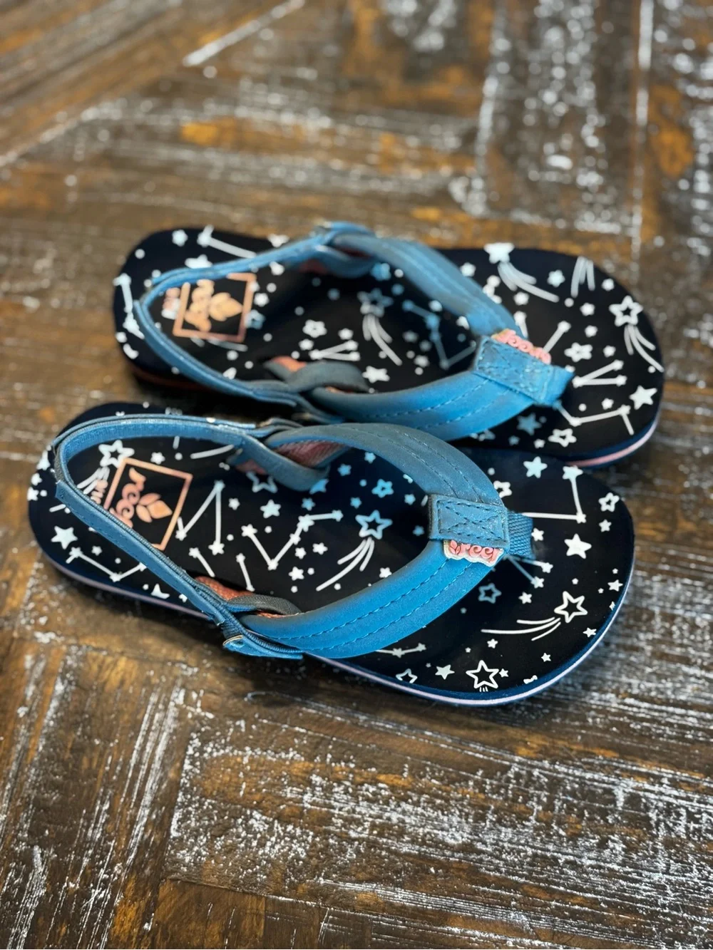 Reef Toddler Sandals - Navy Blue Stars & Constellations (Size 9/10)